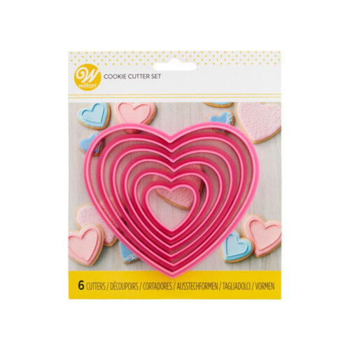 wilton cookie cutter heart set