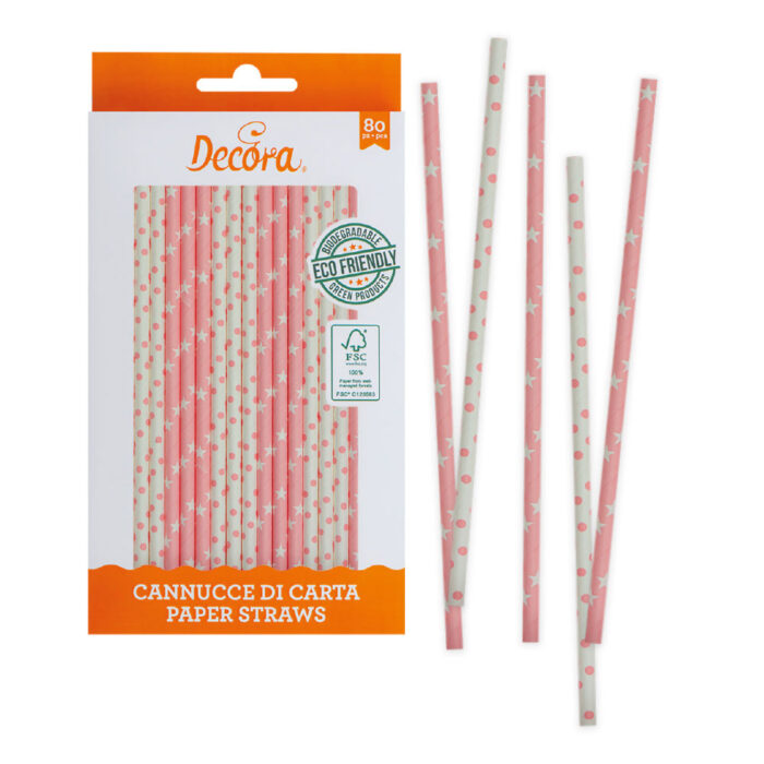 paper straws pink