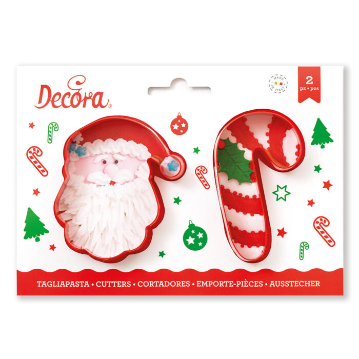 decora cookie cutter santa and candy cane
