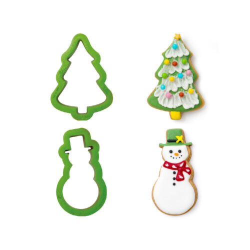 decora christmas cookie cutters tree and snowman