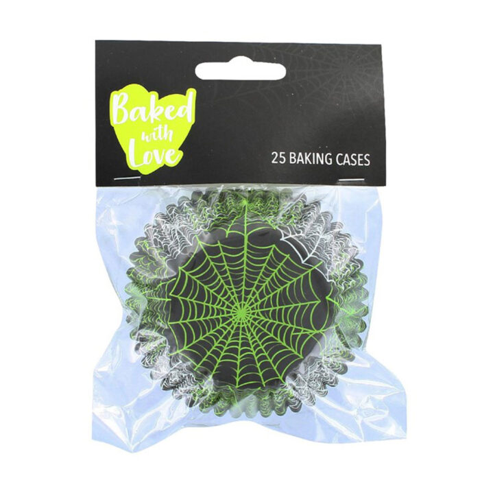 halloween cupcake cases spider web design