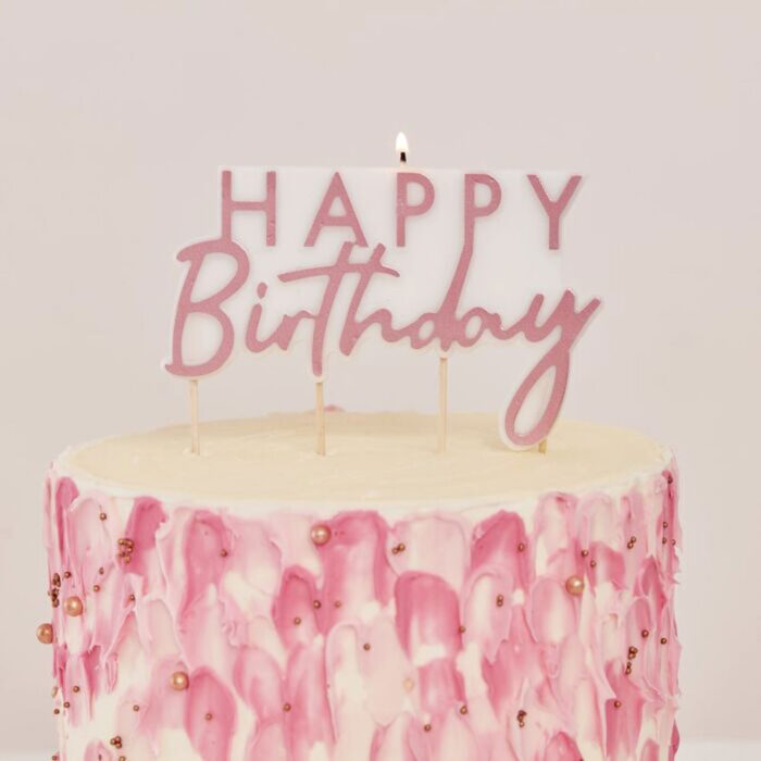 rose gold candle happy birthday