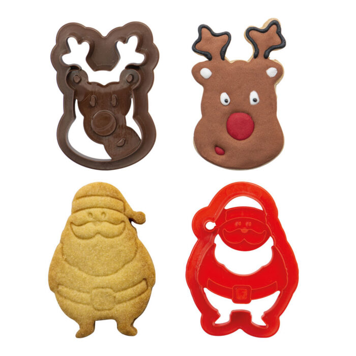 decora christmas cookie cutter santa and reindeer