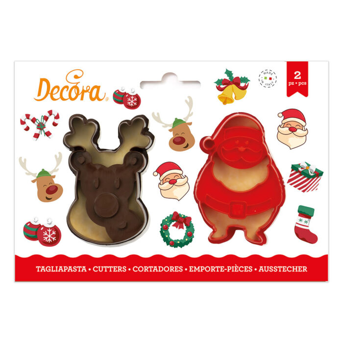 decora christmas cookie cutter santa and reindeer