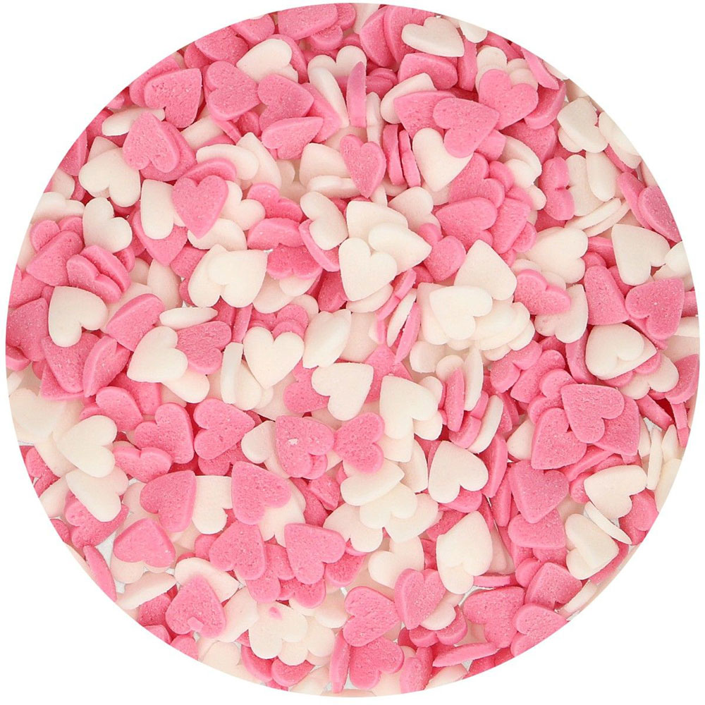 funcakes heart sprinkles pink and white