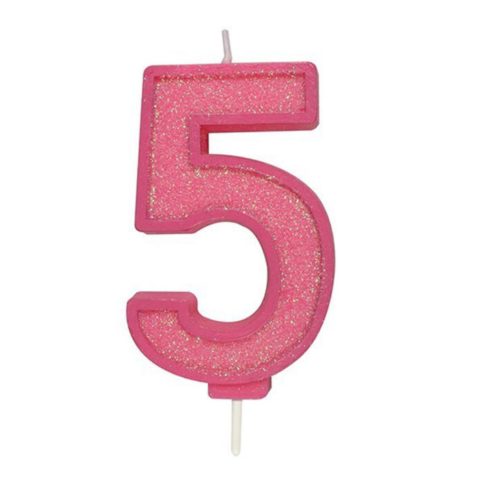 pink Number Candle
