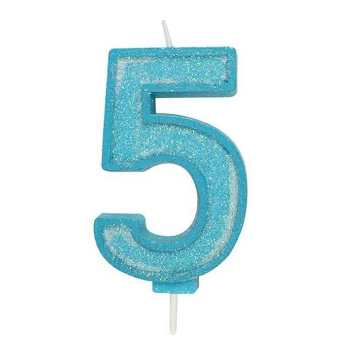 Blue Number Candle