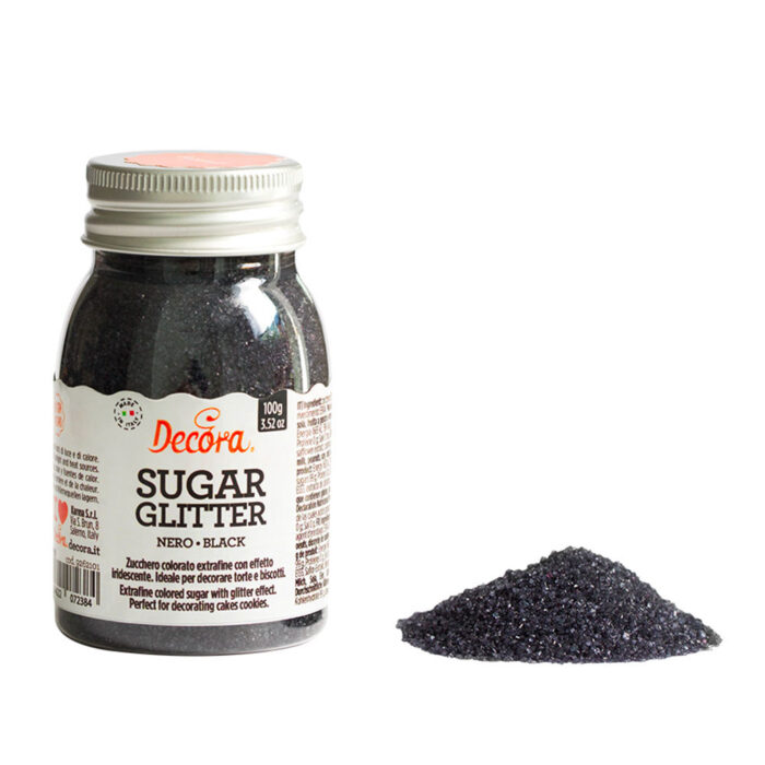 black glitter sugar