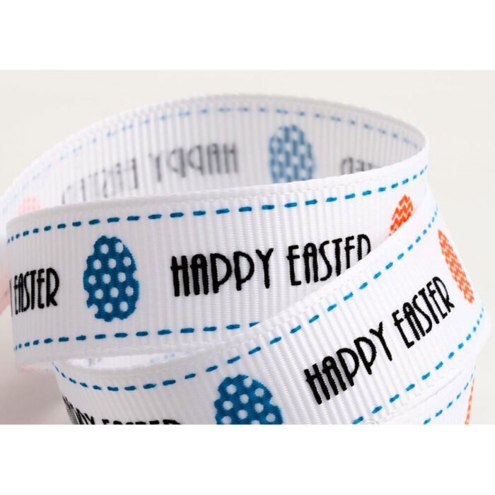 easter ribbon white with happy easter