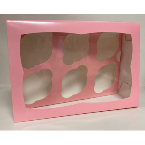 pink cupcake box for 6 cupcakes