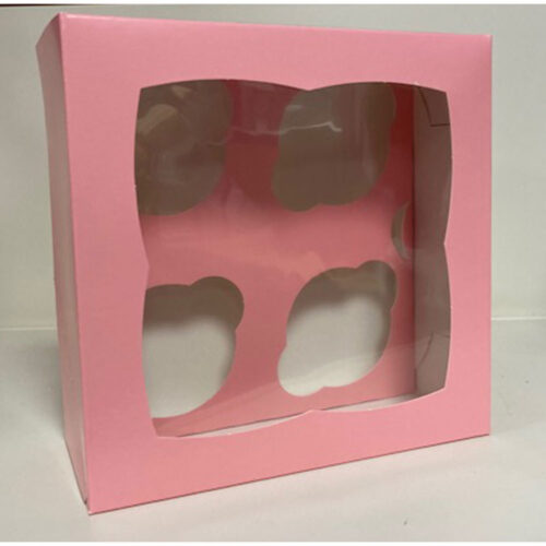 pink cupcake box for 4