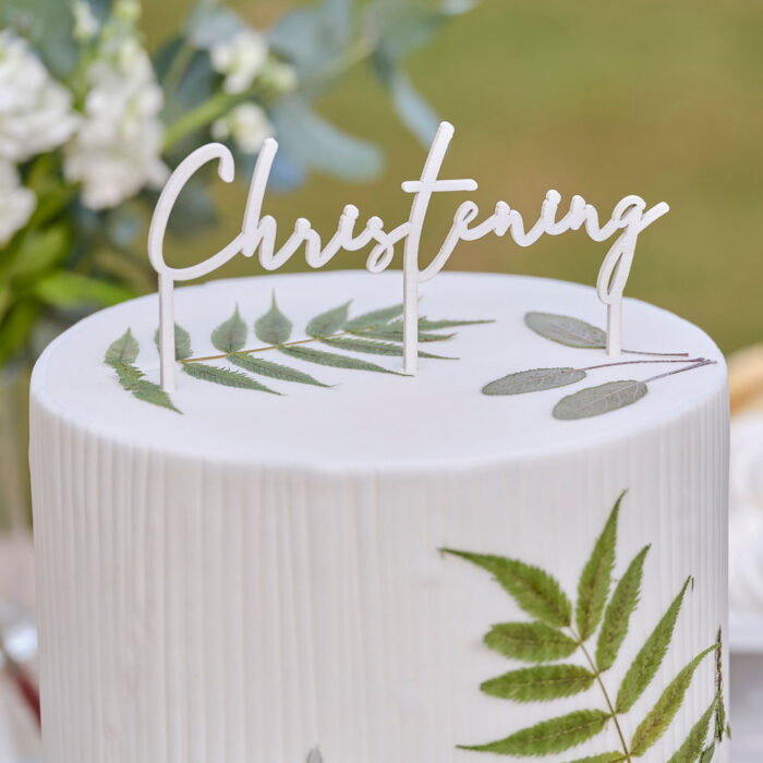 ginger ray christening cake topper wooden cake topper