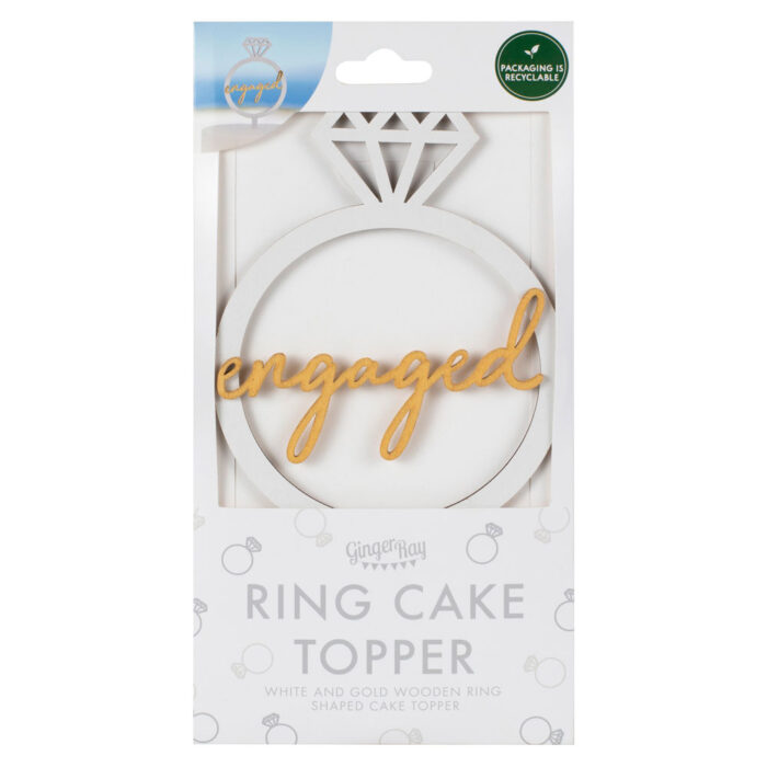 ginger ray cake topper engaged cake topper ring