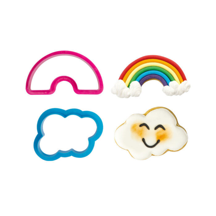rainbow and cloud cookie cutter