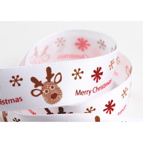 merry christmas ribbon with reindeer design