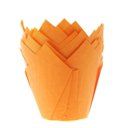 orange tulip muffin cases