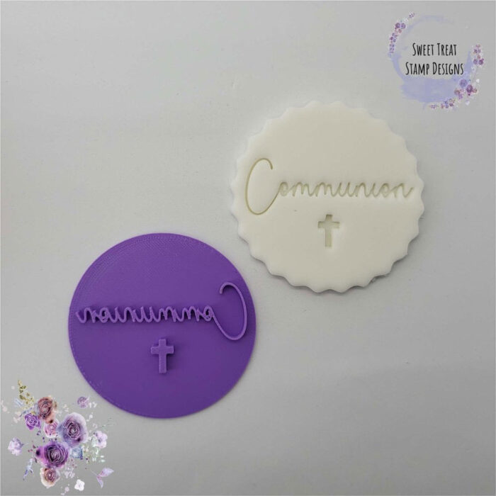 fondant stamp communion and cross
