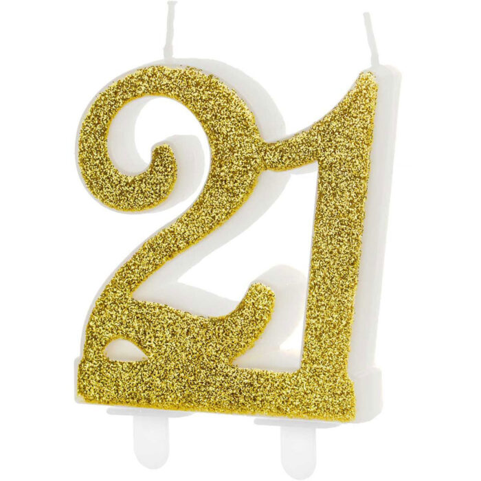 PartyDeco gold candle 21