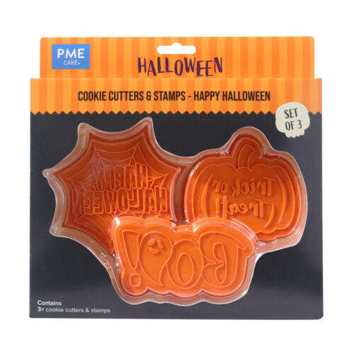 PME cookie cutter and embosser happy halloween