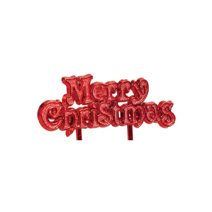 Merry Christmas red cake topper