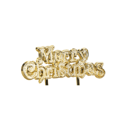 Merry Christmas Gold cake topper