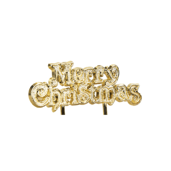 Merry Christmas Gold cake topper